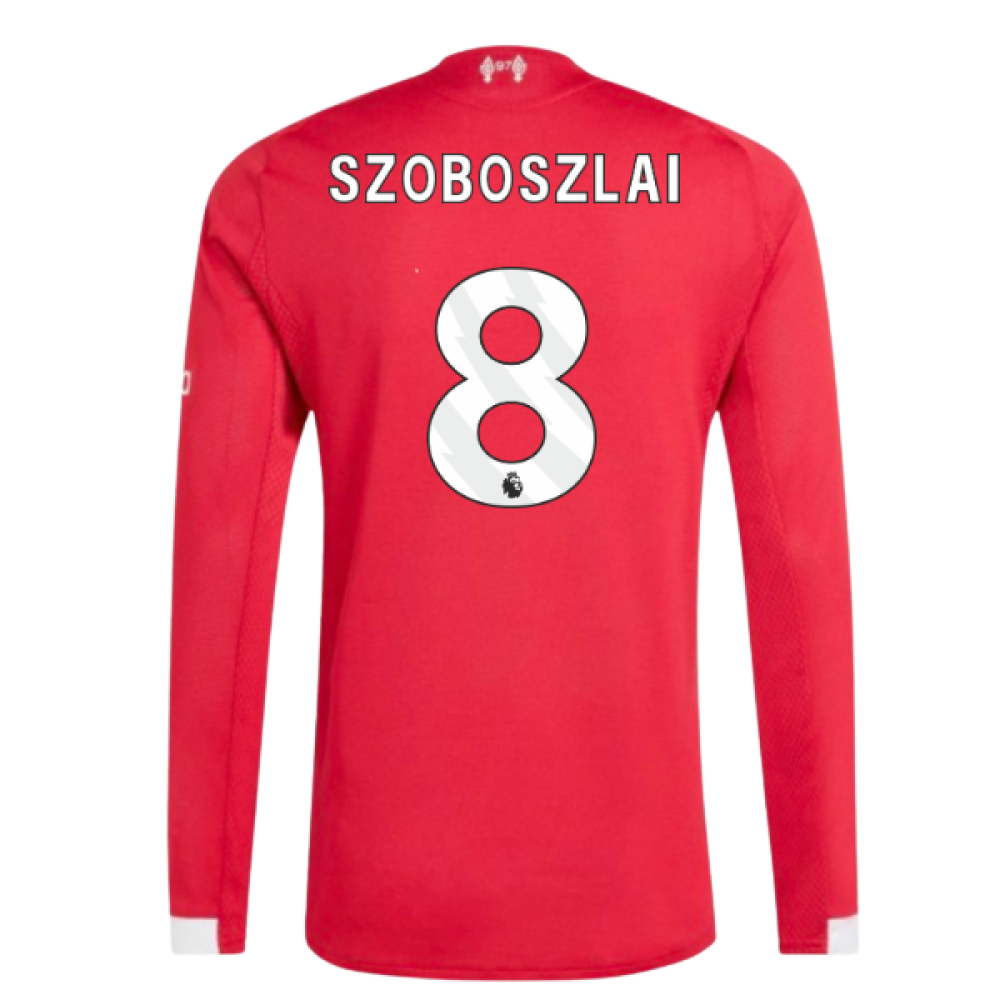 2025-2026 Liverpool Authentic Long Sleeve Home Shirt (Szoboszlai 8)