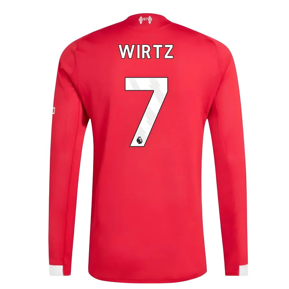 2025-2026 Liverpool Authentic Long Sleeve Home Shirt (Wirtz 7)