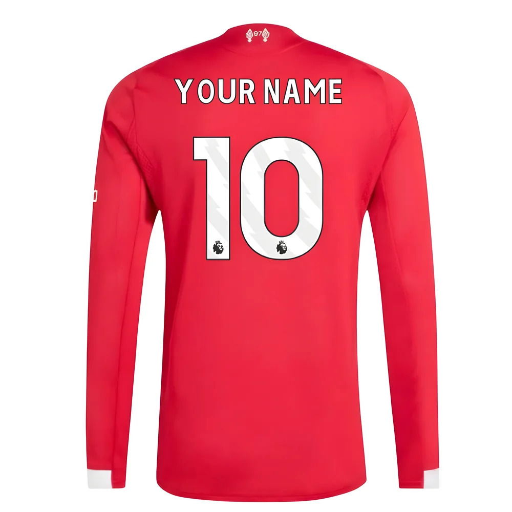 2025-2026 Liverpool Authentic Long Sleeve Home Shirt (Your Name)