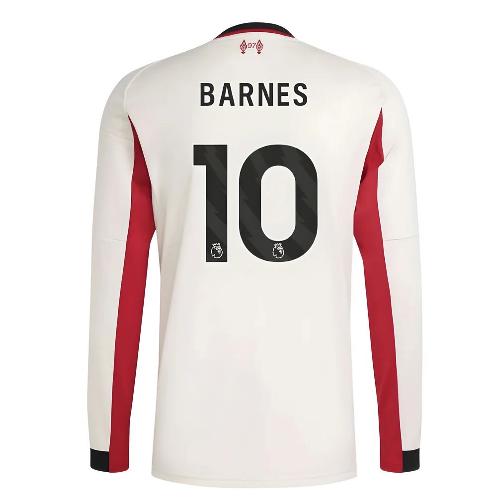 2025-2026 Liverpool Long Sleeve Away Shirt (Barnes 10)