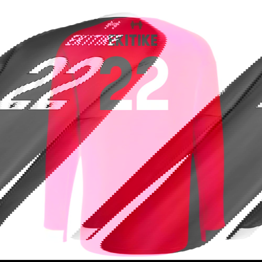 2025-2026 Liverpool Long Sleeve Home Shirt (Ekitike 22)