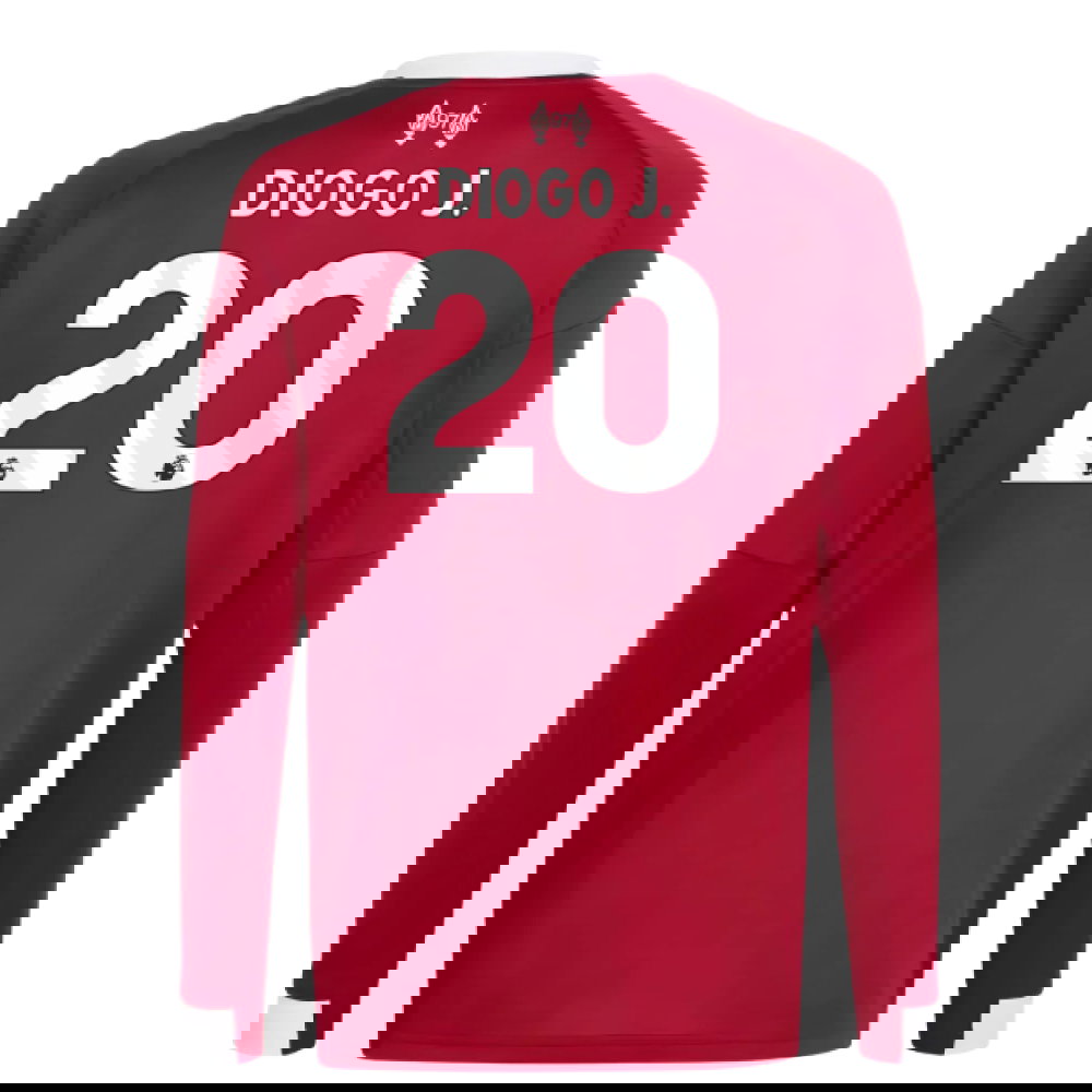 2025-2026 Liverpool Long Sleeve Home Shirt (Kids) (Diogo J. 20)
