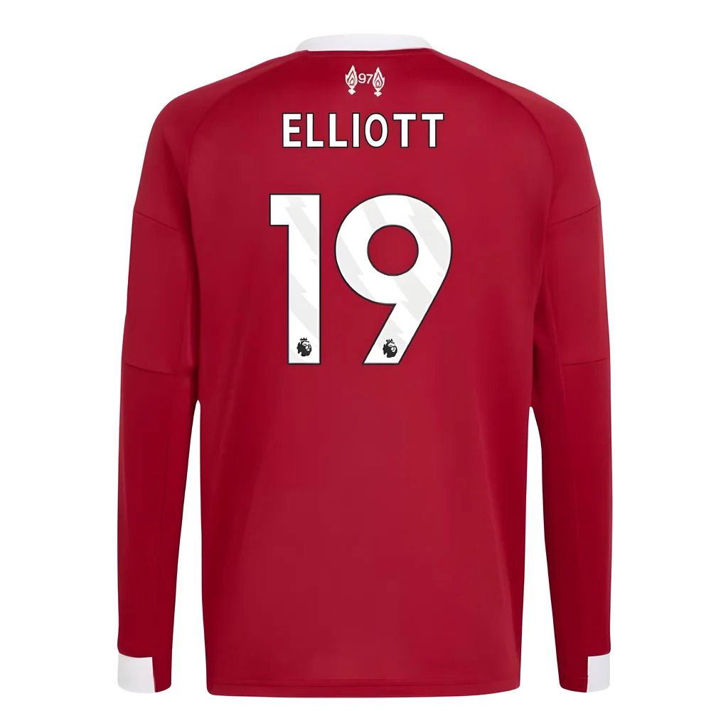 2025-2026 Liverpool Long Sleeve Home Shirt (Kids) (Elliott 19)