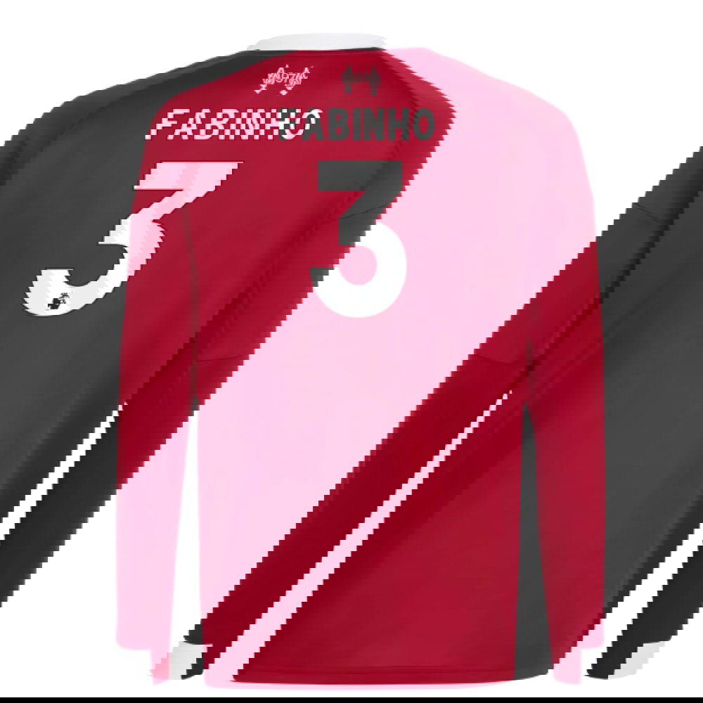 2025-2026 Liverpool Long Sleeve Home Shirt (Kids) (Fabinho 3)