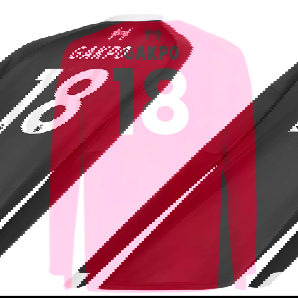 2025-2026 Liverpool Long Sleeve Home Shirt (Kids) (Gakpo 18)
