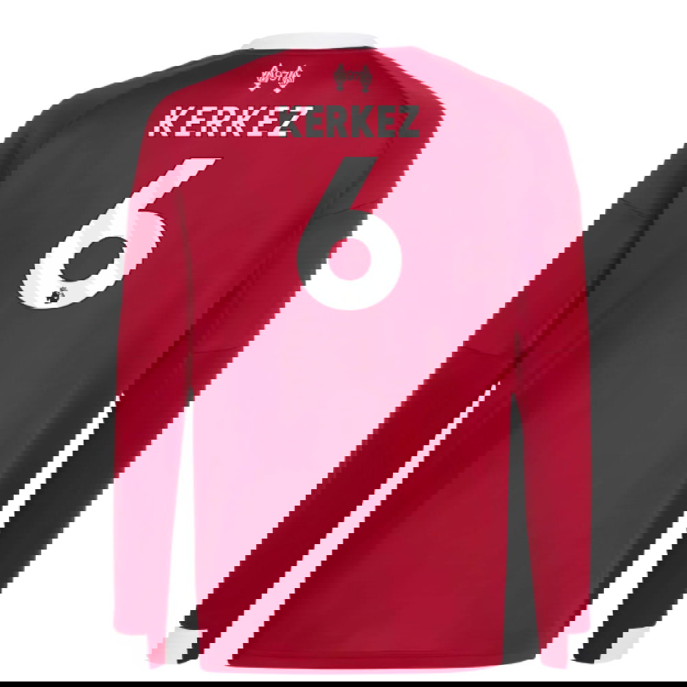 2025-2026 Liverpool Long Sleeve Home Shirt (Kids) (Kerkez 6)