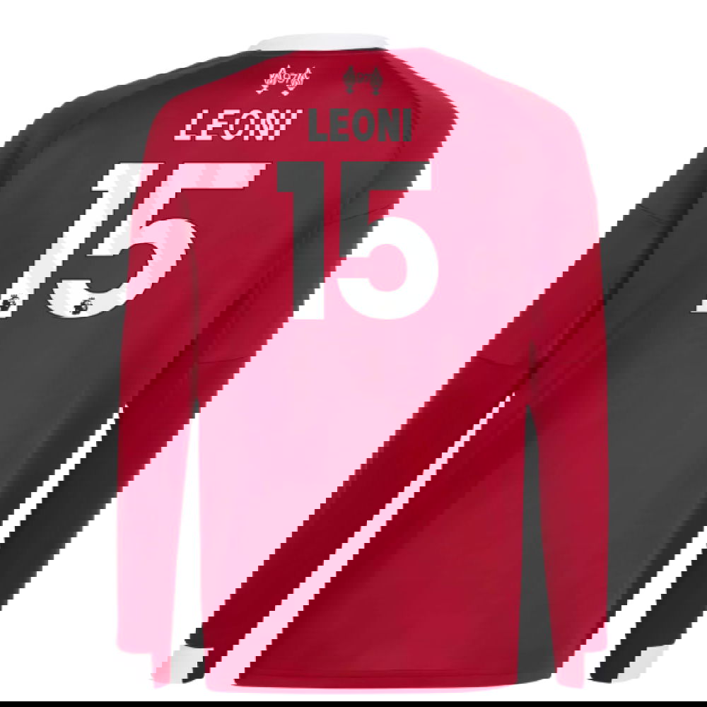 2025-2026 Liverpool Long Sleeve Home Shirt (Kids) (Leoni 15)