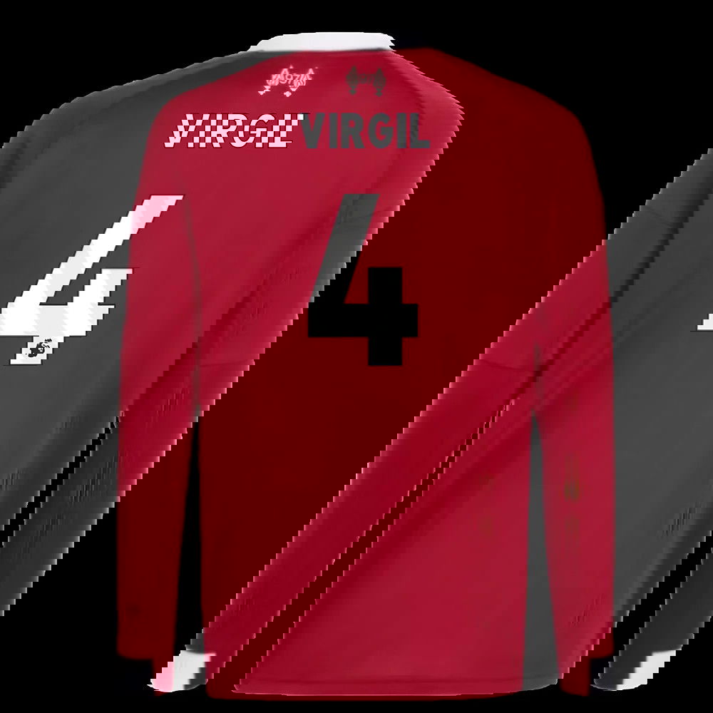 2025-2026 Liverpool Long Sleeve Home Shirt (Kids) (Virgil 4)