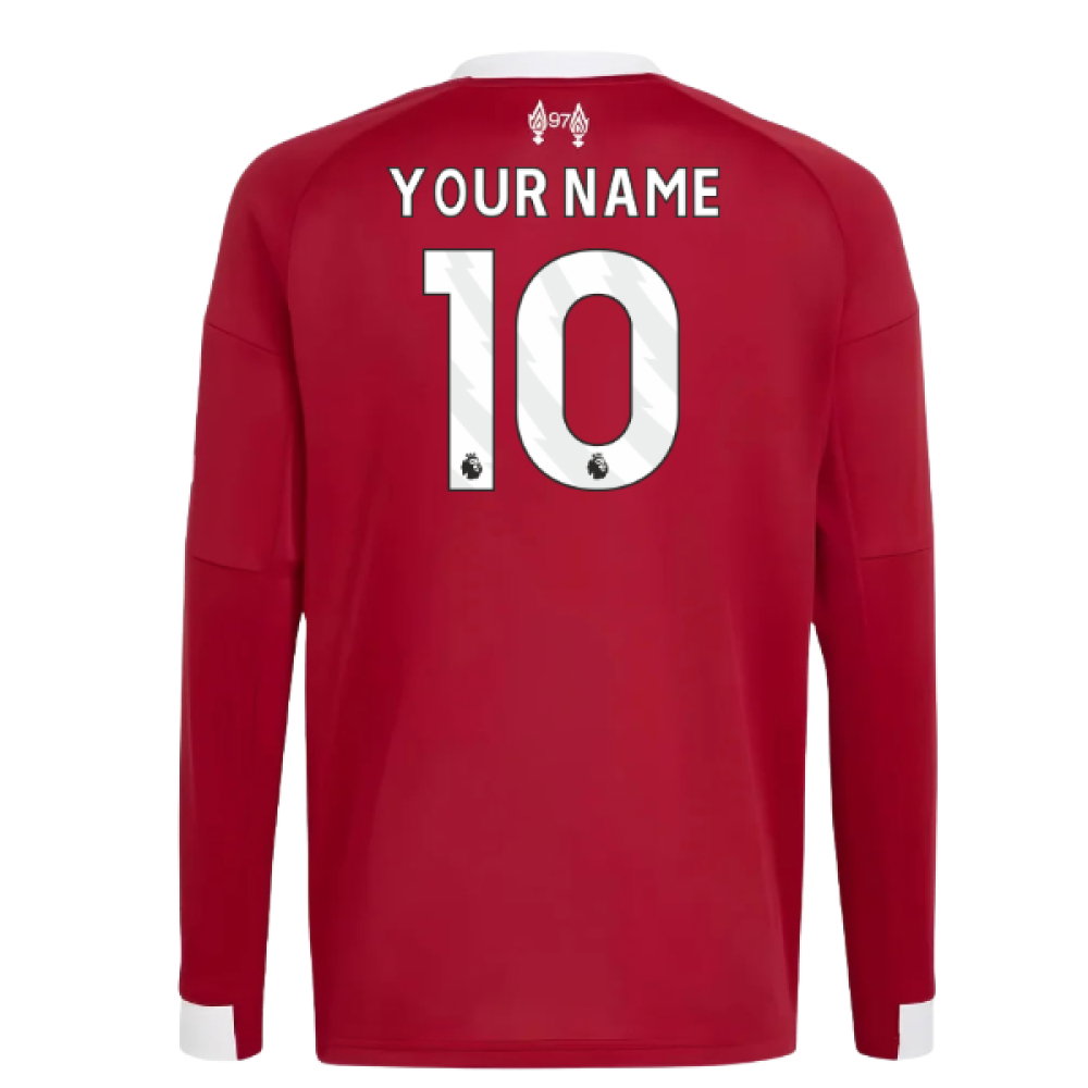 2025-2026 Liverpool Long Sleeve Home Shirt (Kids) (Your Name)