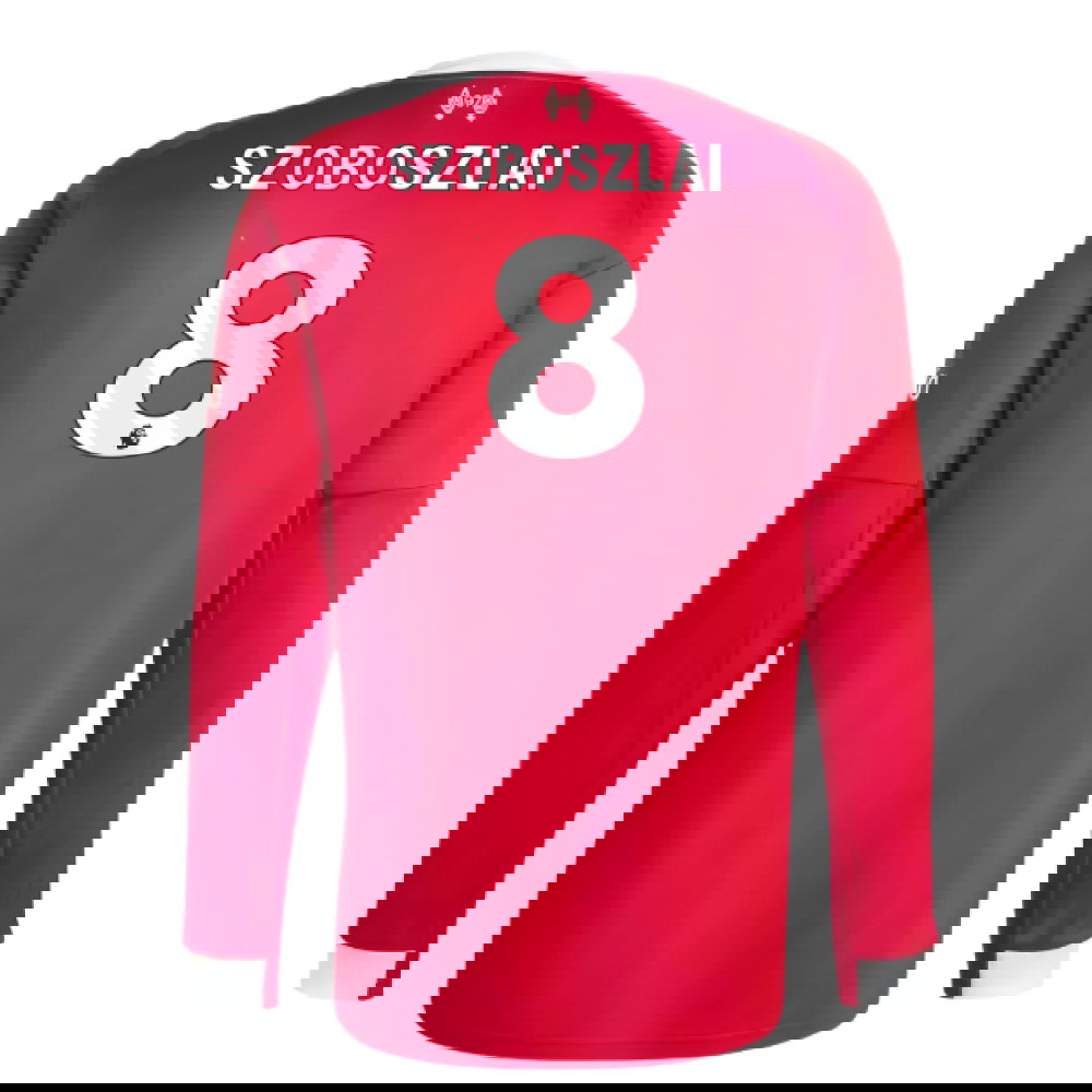 2025-2026 Liverpool Long Sleeve Home Shirt (Szoboszlai 8)