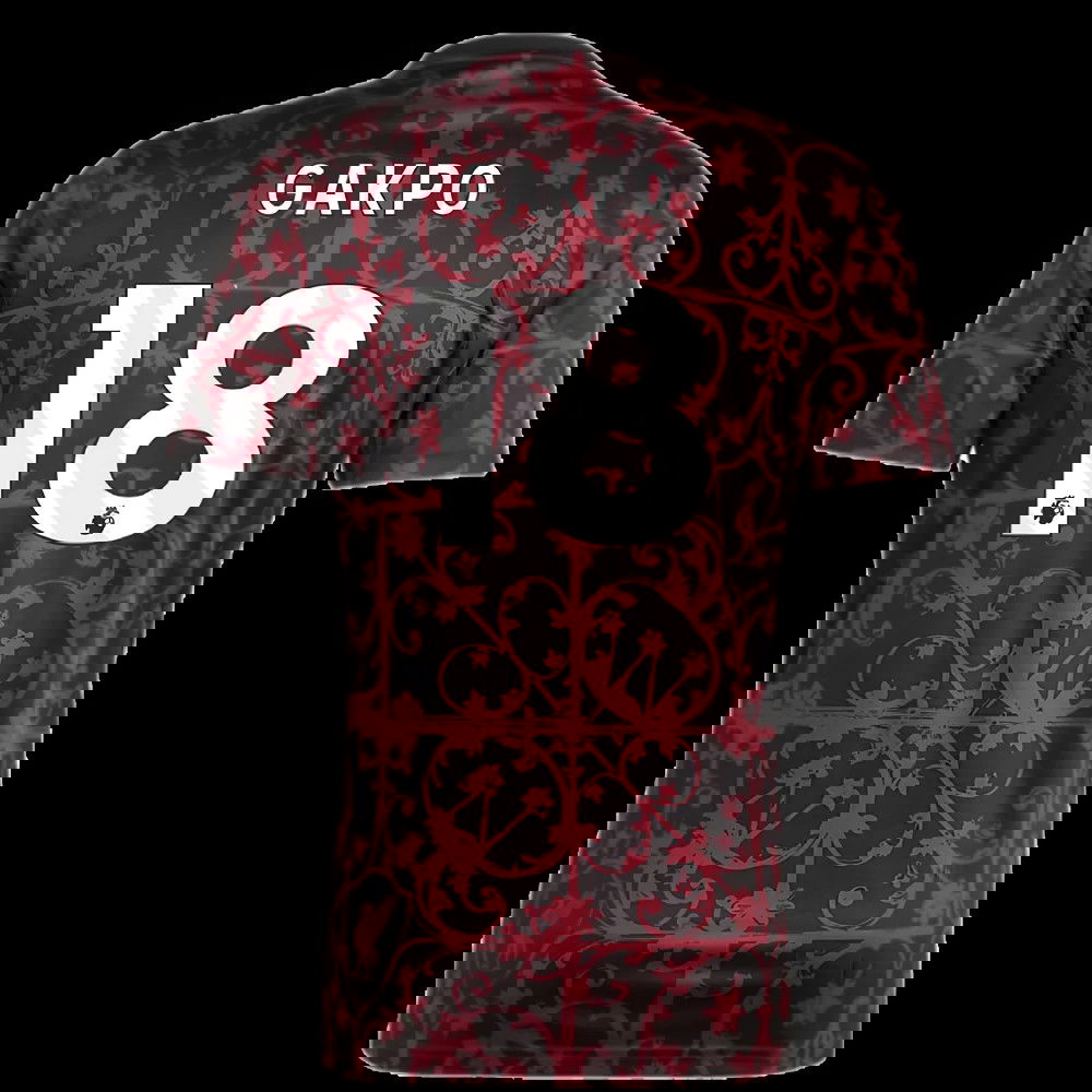 2025-2026 Liverpool Pre-Match Shirt (Black) (Gakpo 18)