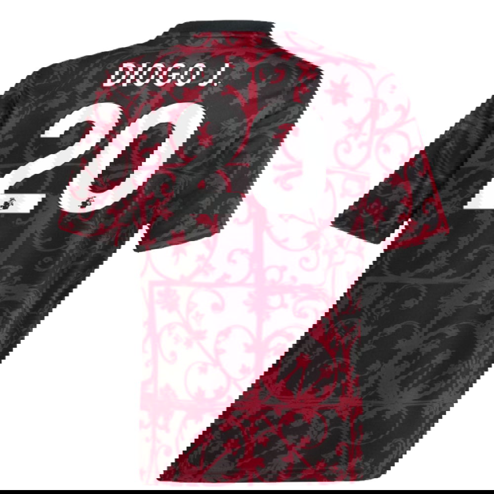 2025-2026 Liverpool Pre-Match Shirt (Black) - Kids (Diogo J. 20)