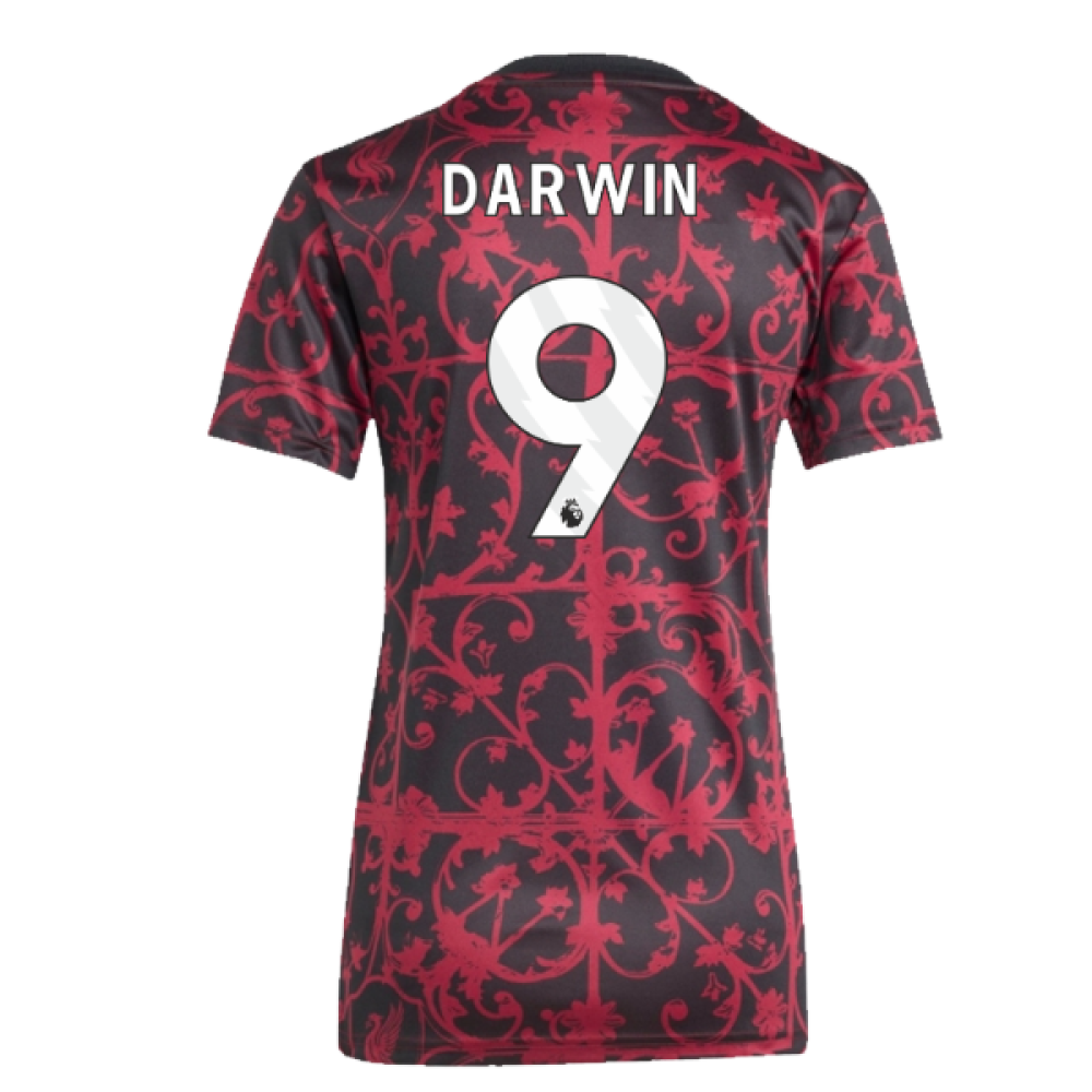 2025-2026 Liverpool Pre-Match Shirt (Black) - Womens (Darwin 9)