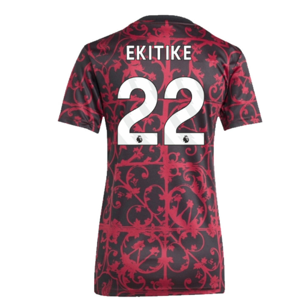 2025-2026 Liverpool Pre-Match Shirt (Black) - Womens (Ekitike 22)
