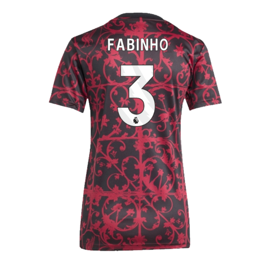 2025-2026 Liverpool Pre-Match Shirt (Black) - Womens (Fabinho 3)