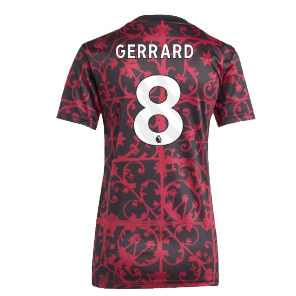 2025-2026 Liverpool Pre-Match Shirt (Black) - Womens (Gerrard 8)