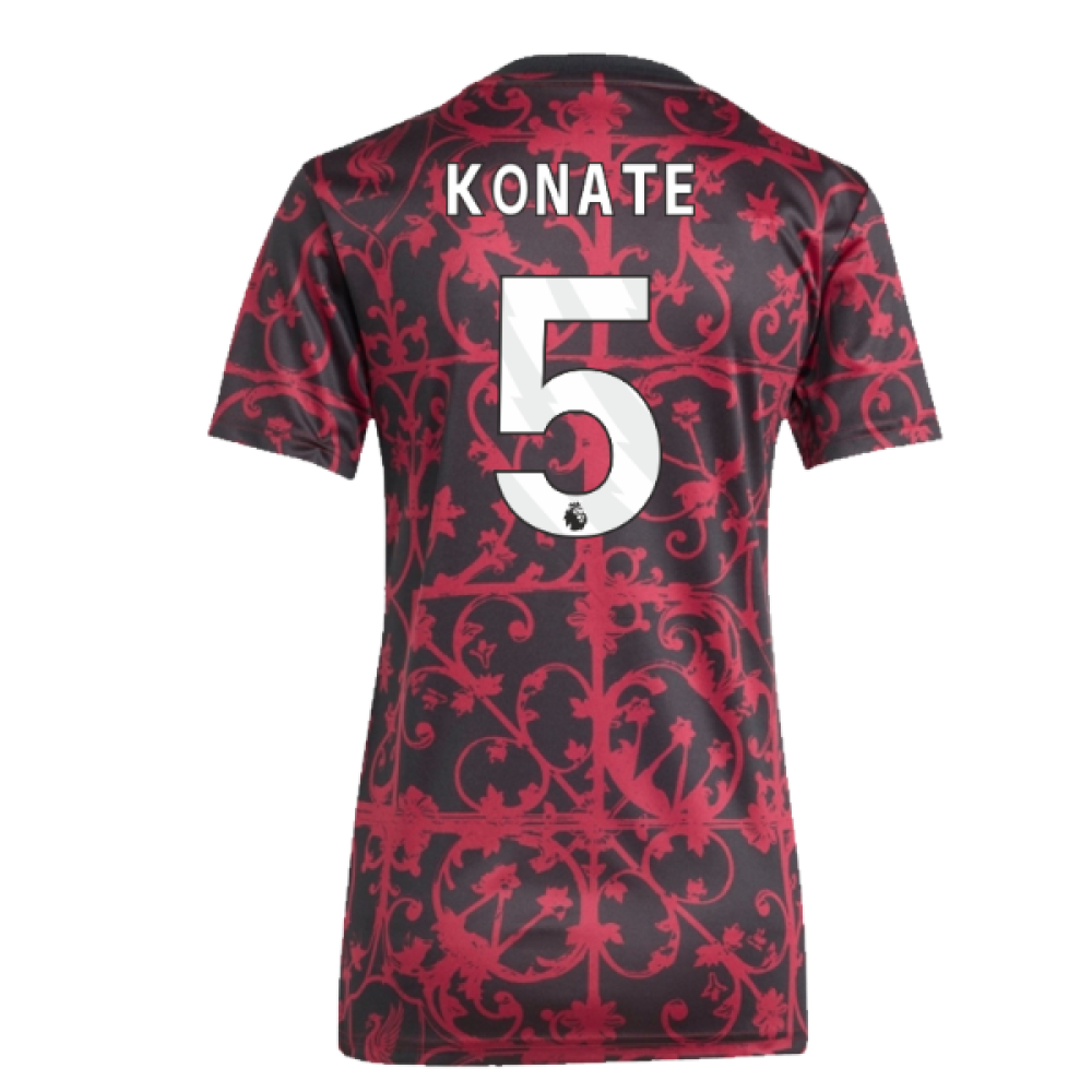 2025-2026 Liverpool Pre-Match Shirt (Black) - Womens (Konate 5)