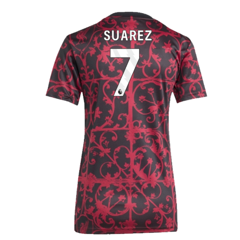 2025-2026 Liverpool Pre-Match Shirt (Black) - Womens (Suarez 7)