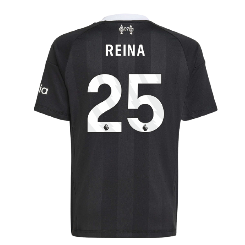 2025-2026 Liverpool Third Goalkeeper Shirt (Black) - Kids (Reina 25)