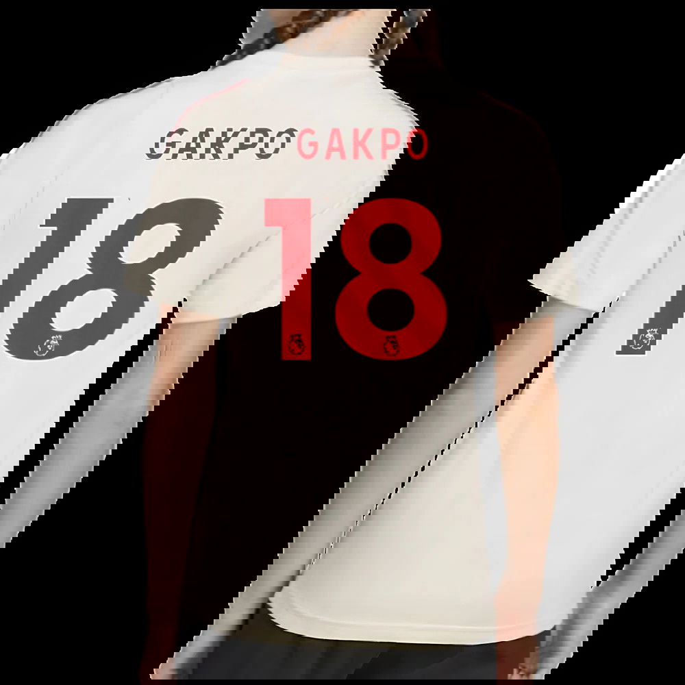 2025-2026 Liverpool Training Tee (White) - Kids (Gakpo 18)