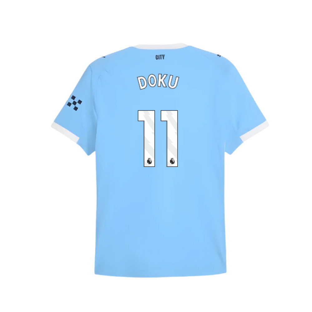 2025-2026 Man City Authentic Home Shirt (Doku 11)