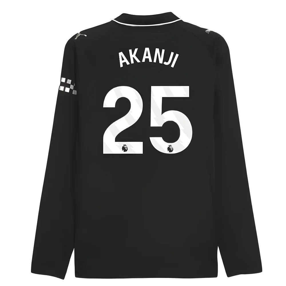 2025-2026 Man City Authentic Long Sleeve Away Shirt (Akanji 25)