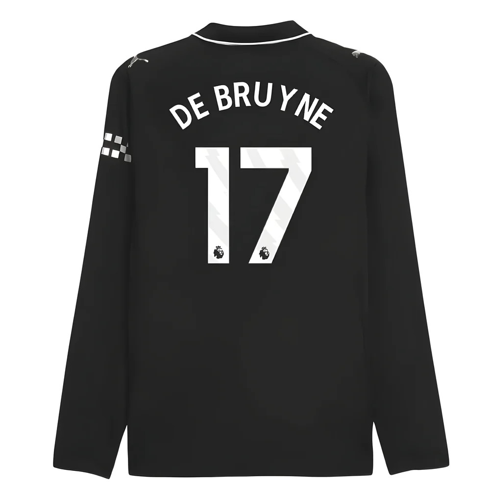 2025-2026 Man City Authentic Long Sleeve Away Shirt (De Bruyne 17)