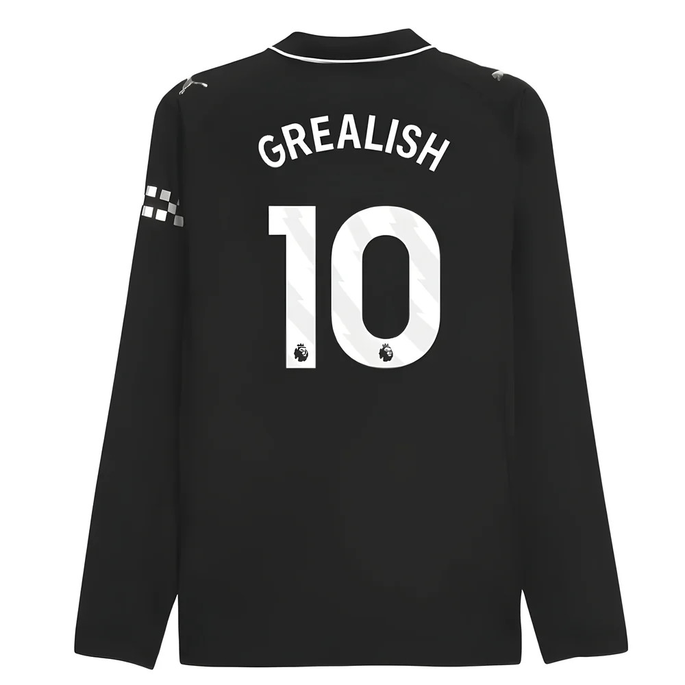 2025-2026 Man City Authentic Long Sleeve Away Shirt (Grealish 10)