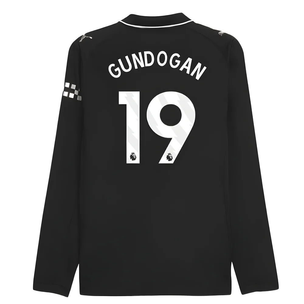 2025-2026 Man City Authentic Long Sleeve Away Shirt (Gundogan 19)
