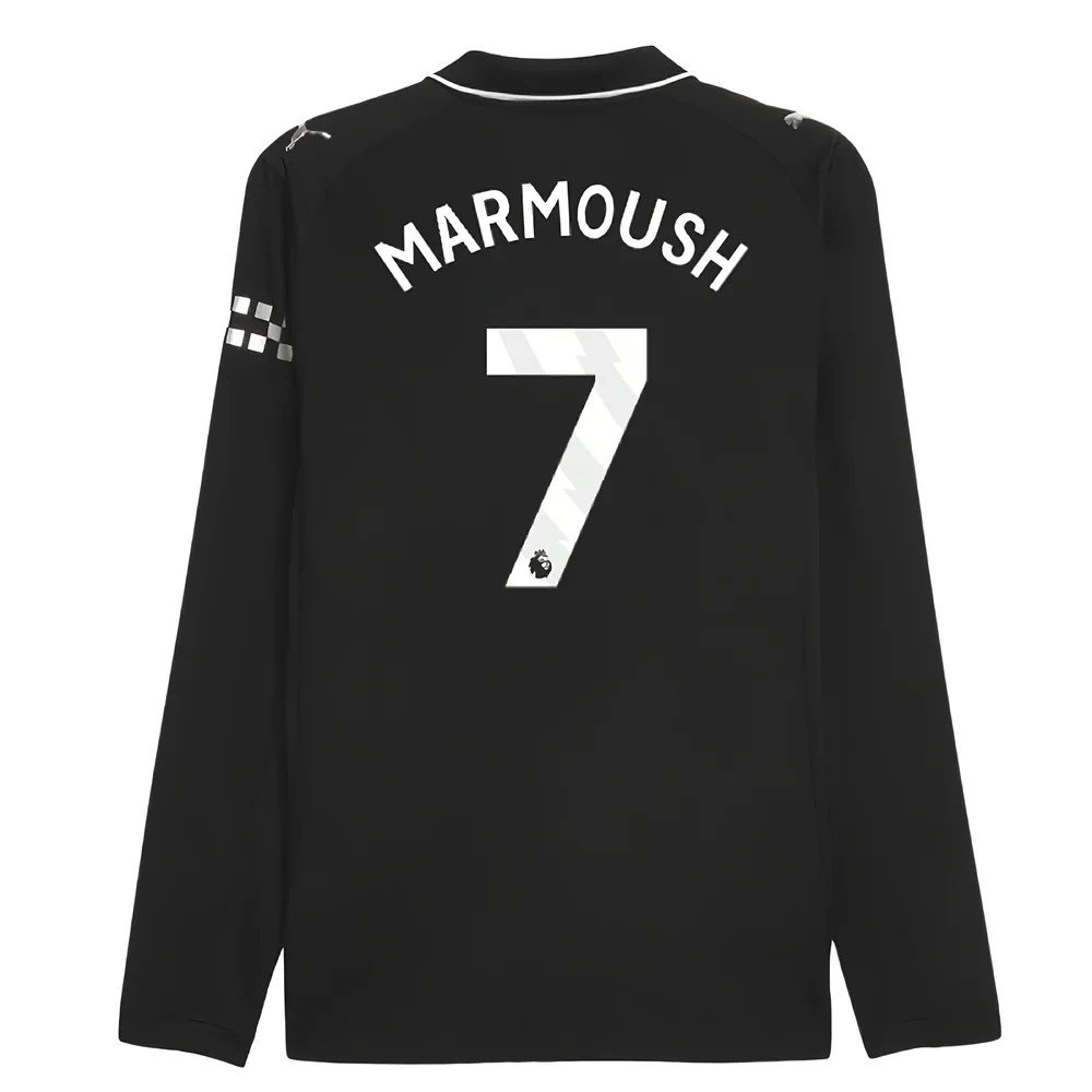 2025-2026 Man City Authentic Long Sleeve Away Shirt (Marmoush 7)