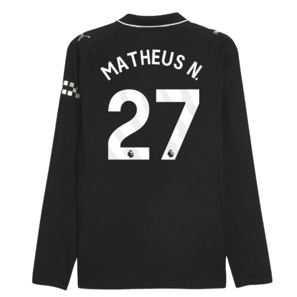 2025-2026 Man City Authentic Long Sleeve Away Shirt (Matheus N. 27)