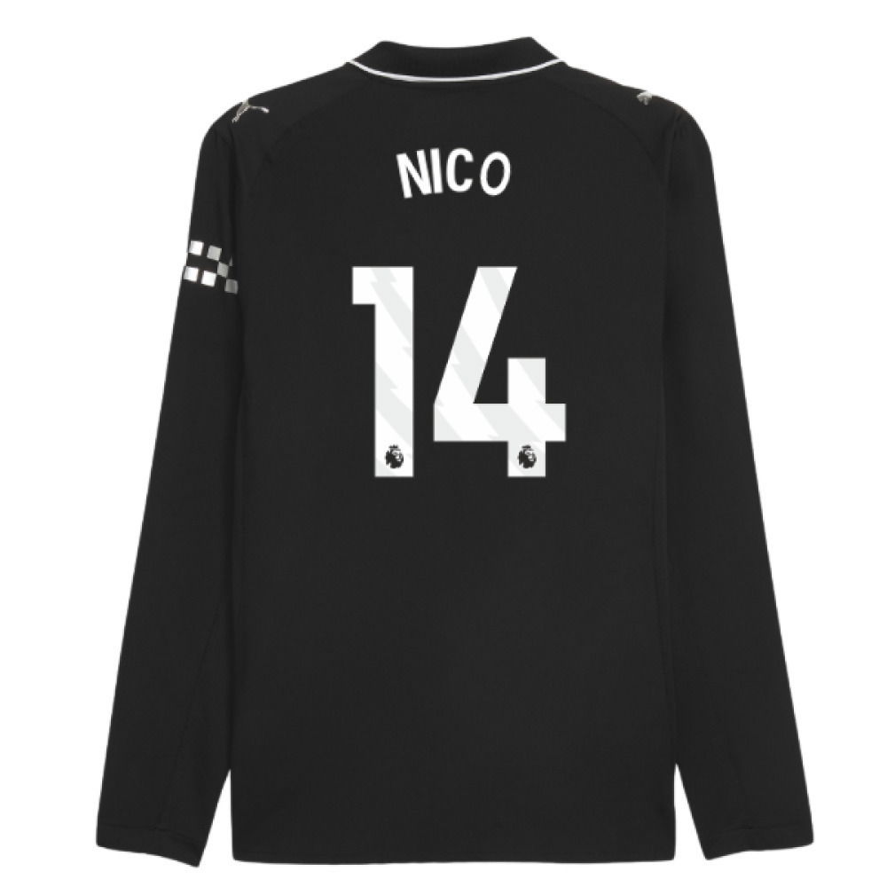 2025-2026 Man City Authentic Long Sleeve Away Shirt (Nico 14)