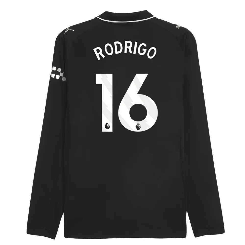 2025-2026 Man City Authentic Long Sleeve Away Shirt (Rodrigo 16)