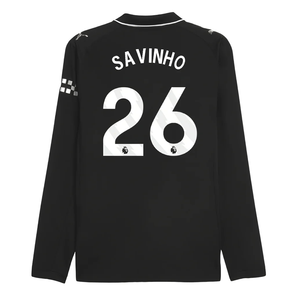 2025-2026 Man City Authentic Long Sleeve Away Shirt (Savinho 26)