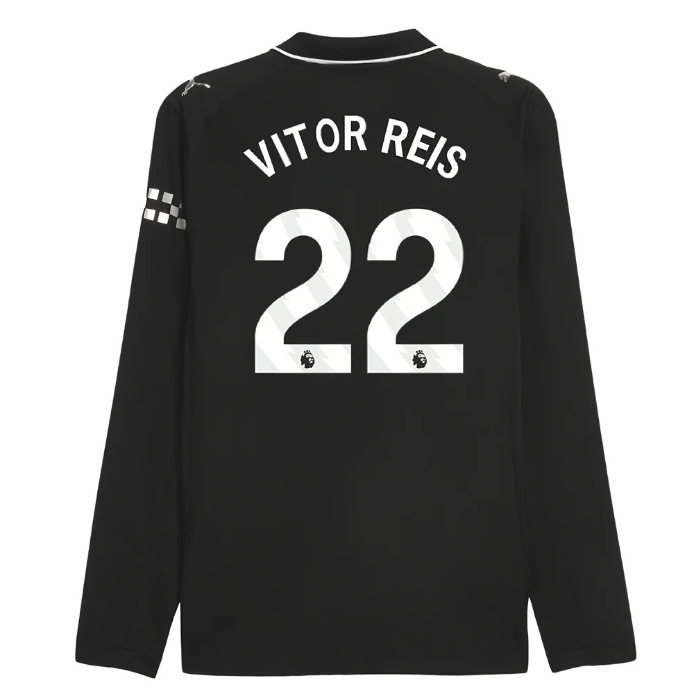 2025-2026 Man City Authentic Long Sleeve Away Shirt (Vitor Reis 22)
