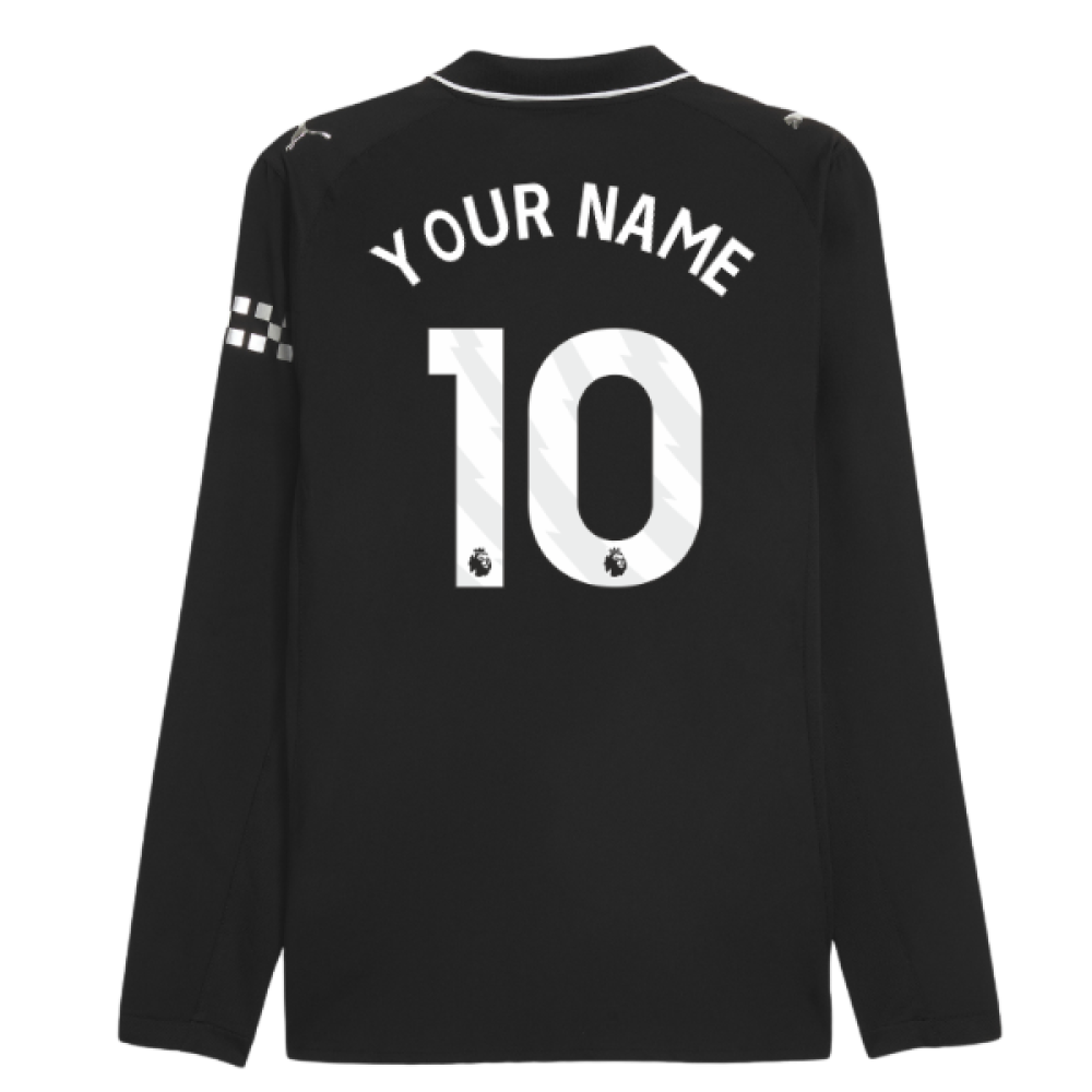 2025-2026 Man City Authentic Long Sleeve Away Shirt (Your Name)