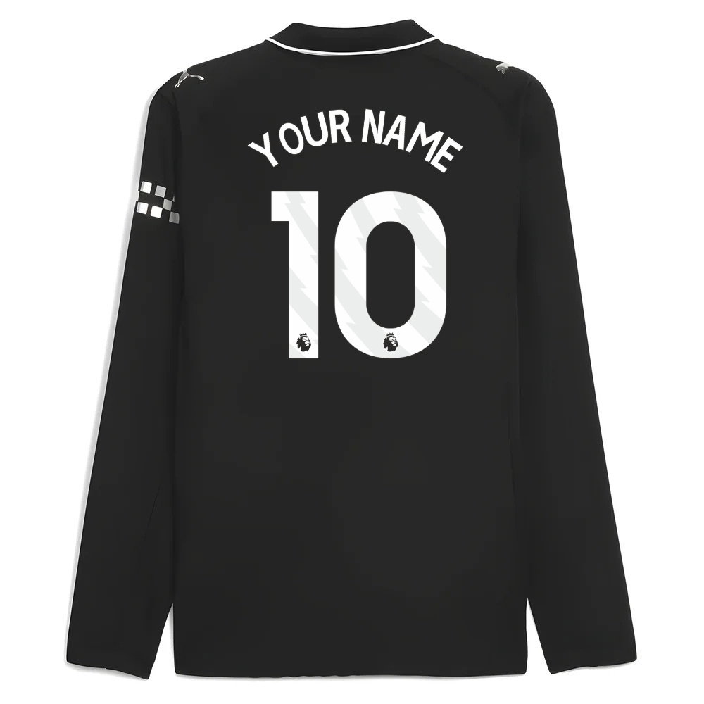 2025-2026 Man City Authentic Long Sleeve Away Shirt (Your Name)