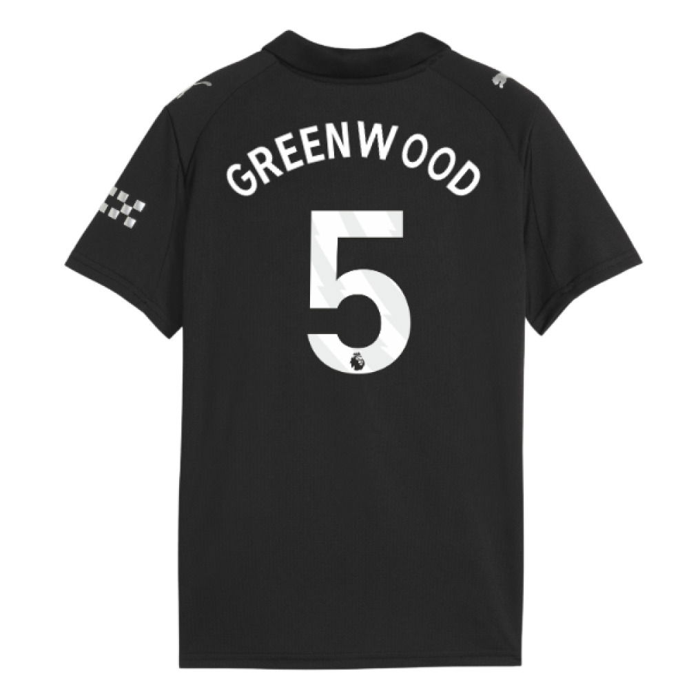 2025-2026 Man City Away Shirt (Kids) (Greenwood 5)