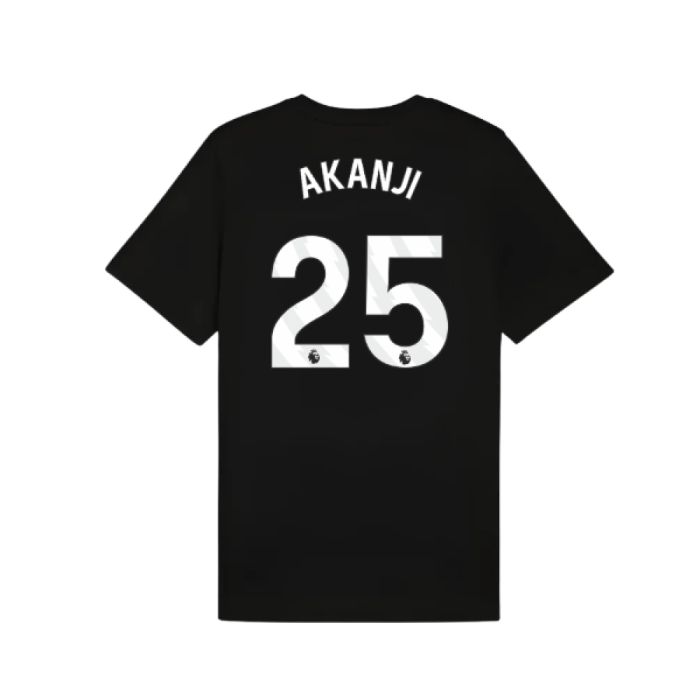 2025-2026 Man City FtblESS Tee (Black) (Akanji 25)