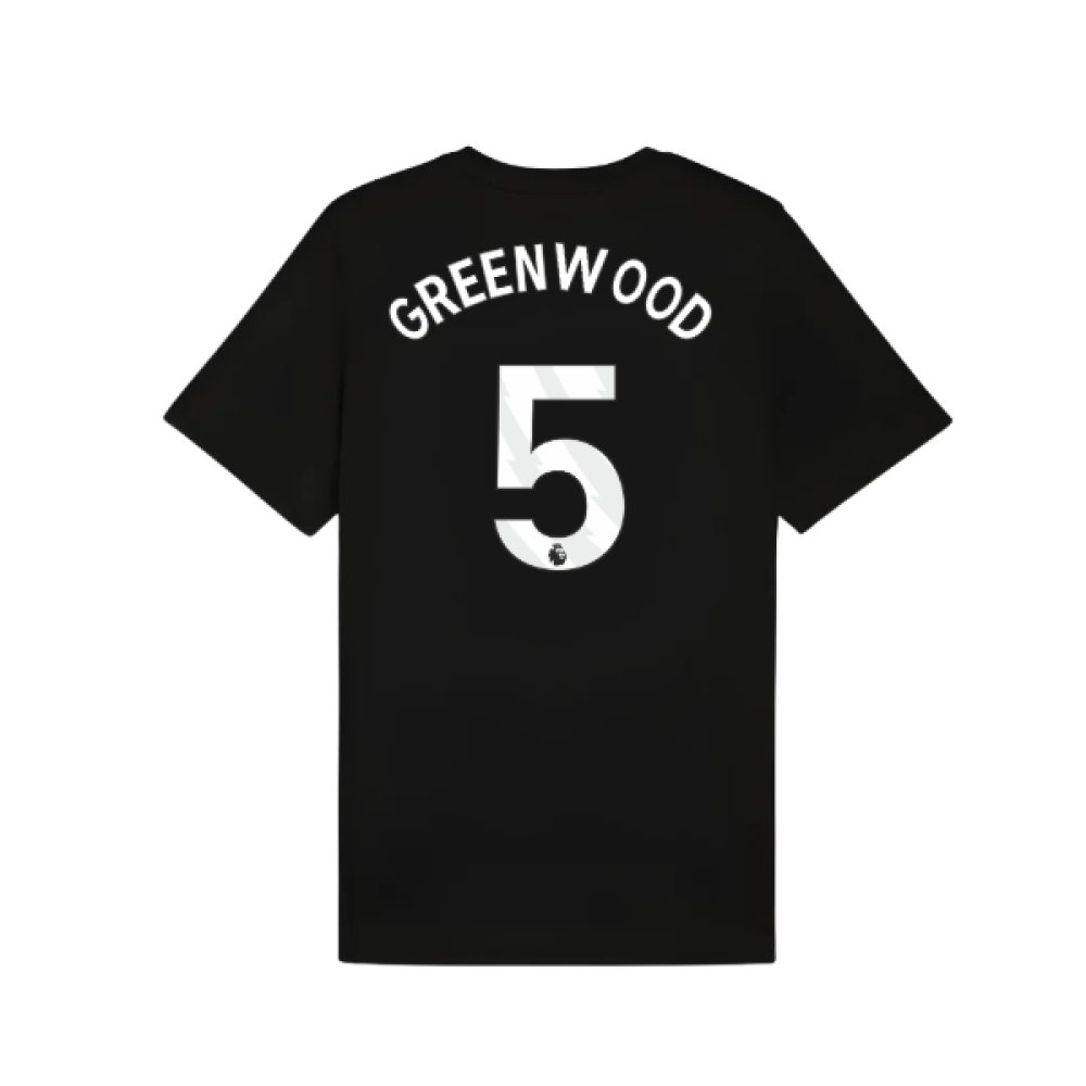 2025-2026 Man City FtblESS Tee (Black) (Greenwood 5)