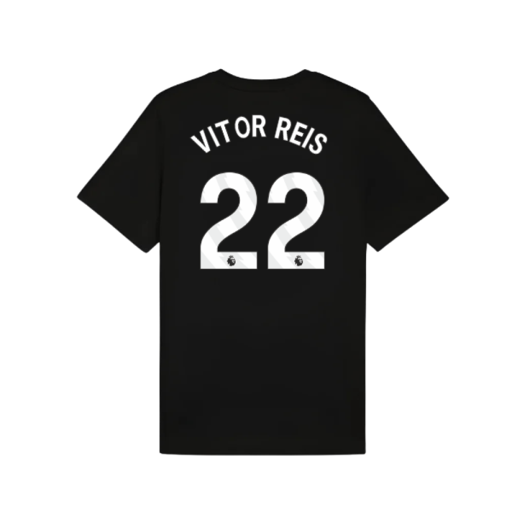 2025-2026 Man City FtblESS Tee (Black) (Vitor Reis 22)
