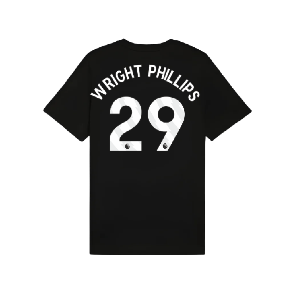 2025-2026 Man City FtblESS Tee (Black) (Wright Phillips 29)