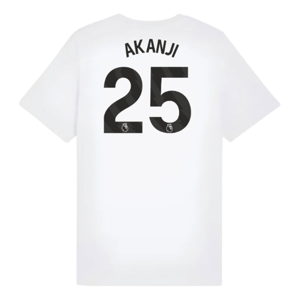 2025-2026 Man City FtblESS Tee (White) - Kids (Akanji 25)