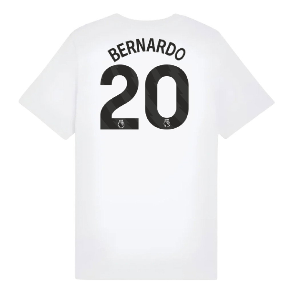 2025-2026 Man City FtblESS Tee (White) - Kids (Bernardo 20)