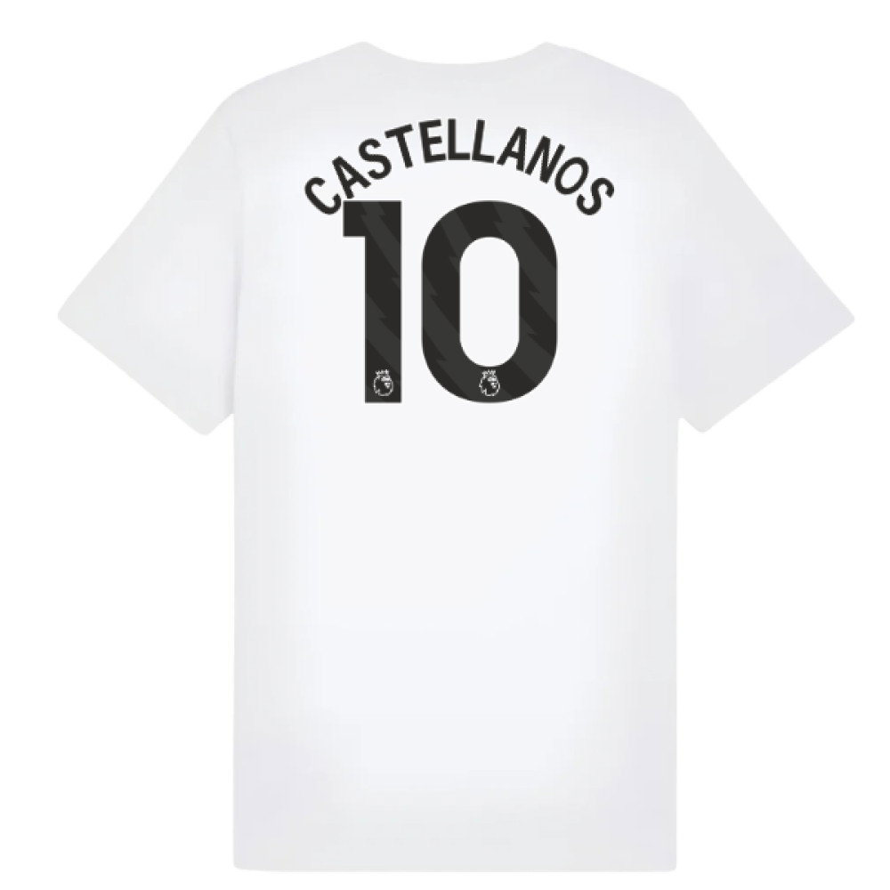 2025-2026 Man City FtblESS Tee (White) - Kids (Castellanos 10)