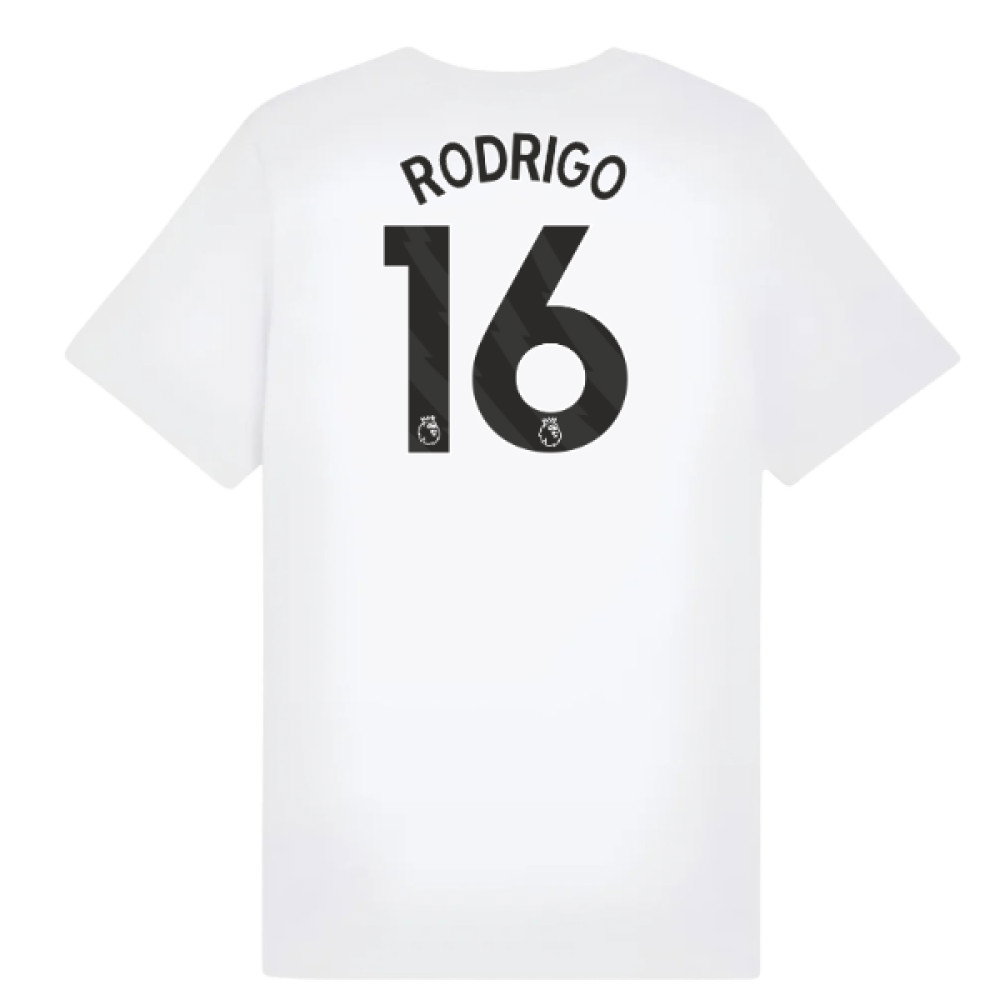 2025-2026 Man City FtblESS Tee (White) - Kids (Rodrigo 16)