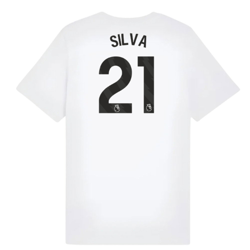 2025-2026 Man City FtblESS Tee (White) - Kids (Silva 21)