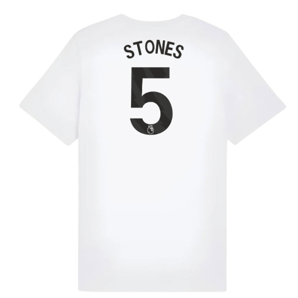 2025-2026 Man City FtblESS Tee (White) - Kids (Stones 5)