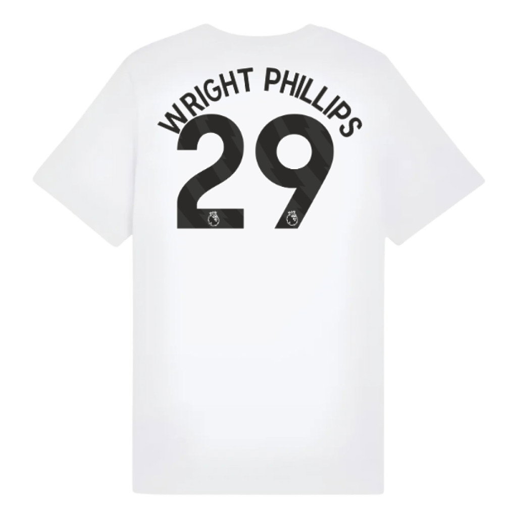 2025-2026 Man City FtblESS Tee (White) - Kids (Wright Phillips 29)