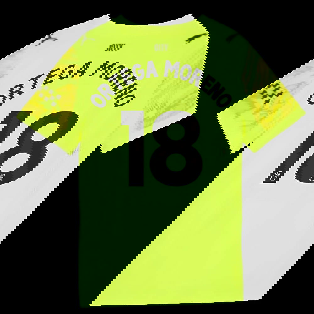 2025-2026 Man City Goalkeeper Third Shirt (Yellow) - Kids (Ortega Moreno 18)